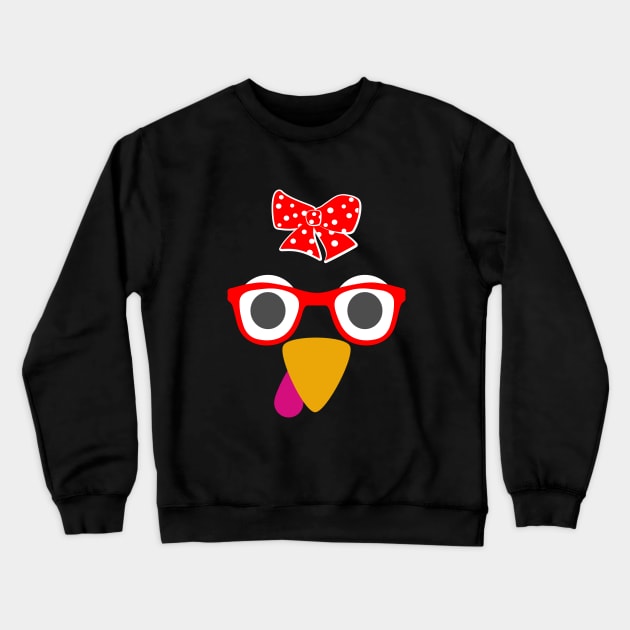 Cute Turkey Face Crewneck Sweatshirt by 99sunvibes